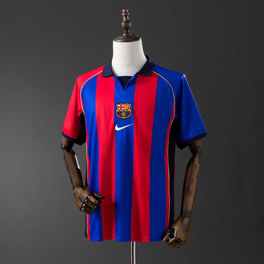 Barcelona 2001/02 Home Retro Jersey – Vintage Replica Football Soccer Shirt – Size S–XXL