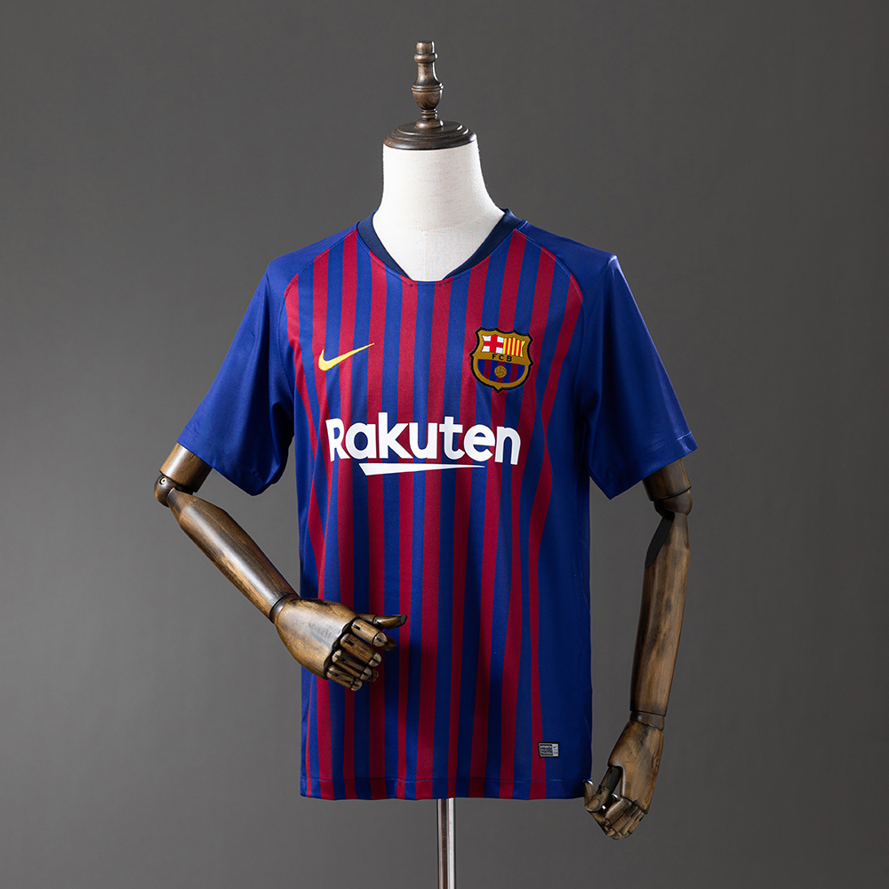 Barcelona 2018/19 Home Retro Jersey – Vintage Replica Football Soccer Shirt – Size S–XXL