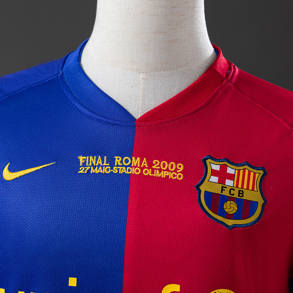 Barcelona 2008/09 Home Long Sleeve Retro Jersey – Vintage Replica Football Soccer Shirt – Size S–XXL