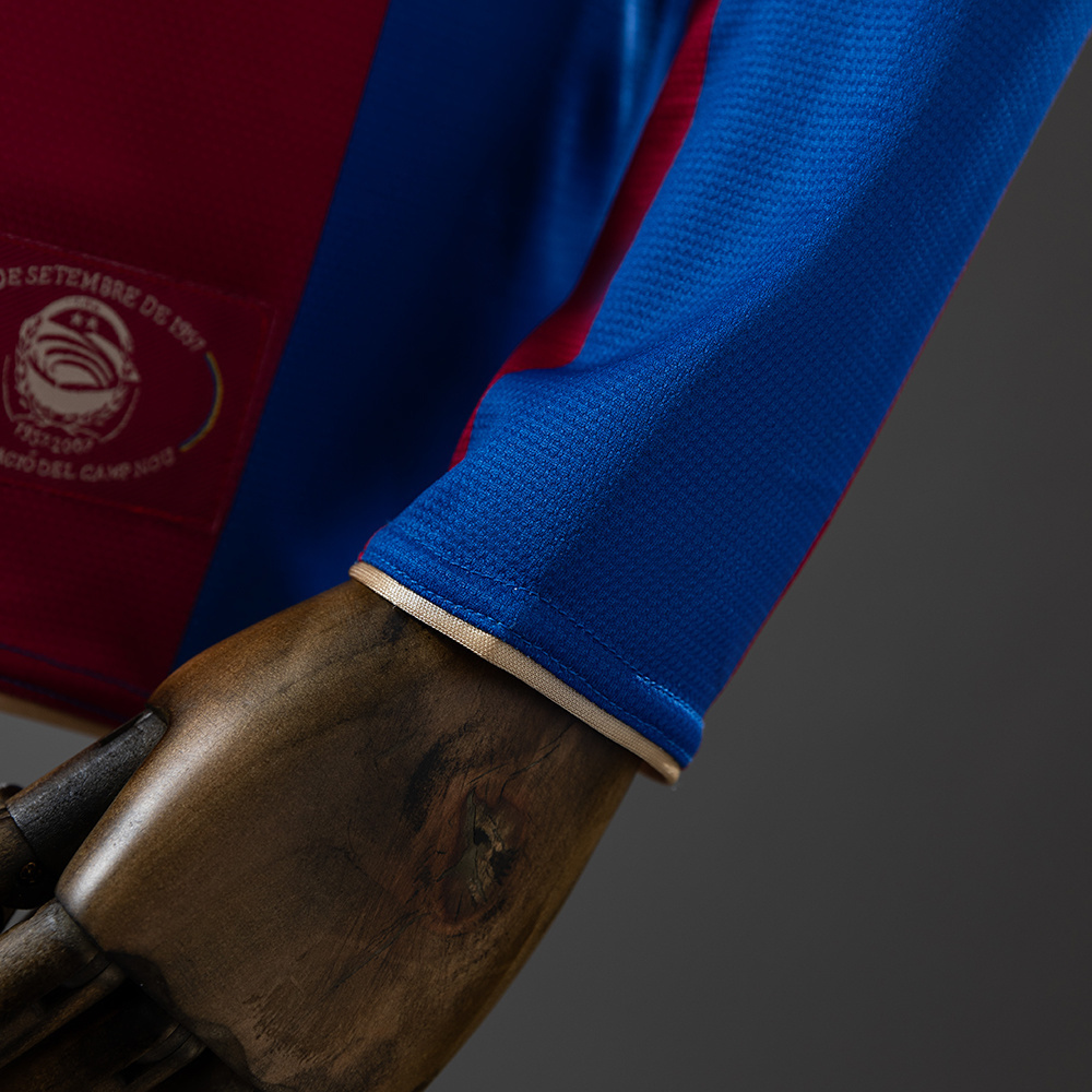 Barcelona 2007/08 Home Long Sleeve Retro Jersey – Vintage Replica Football Soccer Shirt – Size S–XXL