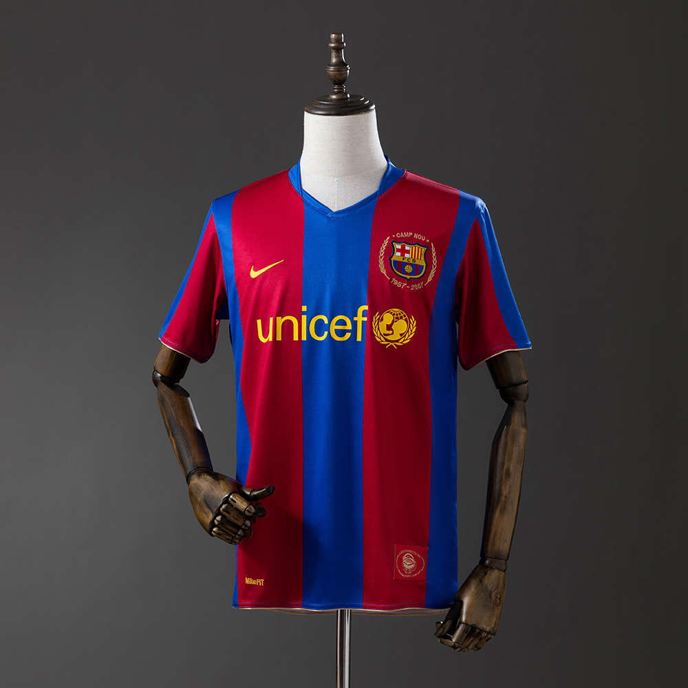 Barcelona 2007/08 Home Retro Jersey – Vintage Replica Football Soccer Shirt – Size S–XXL