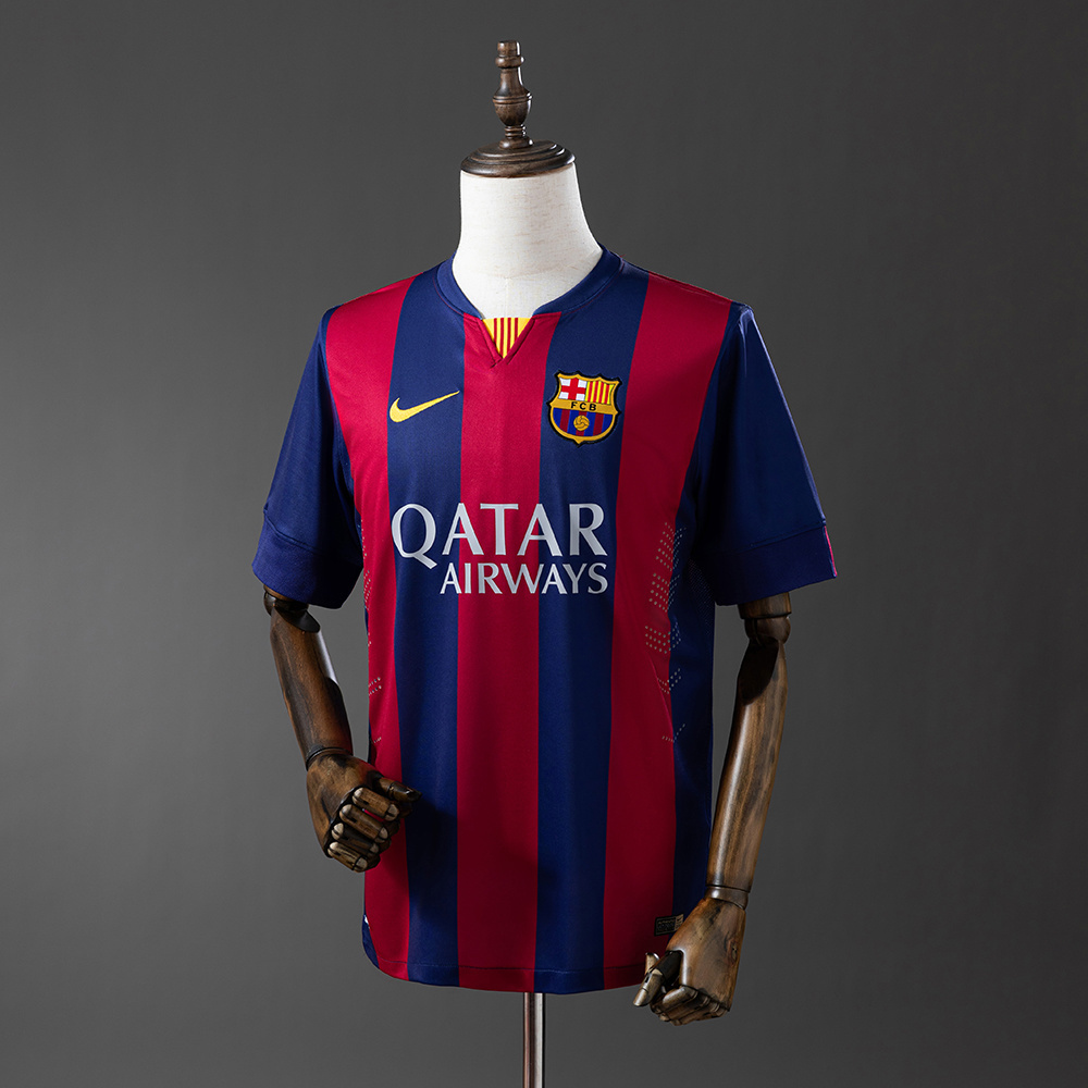 Barcelona 2014/15 Home Retro Jersey – Vintage Replica Football Soccer Shirt – Size S–XXL