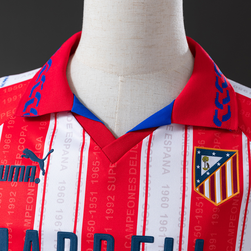 Atletico Madrid 1995/96 Home Retro Jersey – Vintage Replica Football Soccer Shirt – Size S–XXL