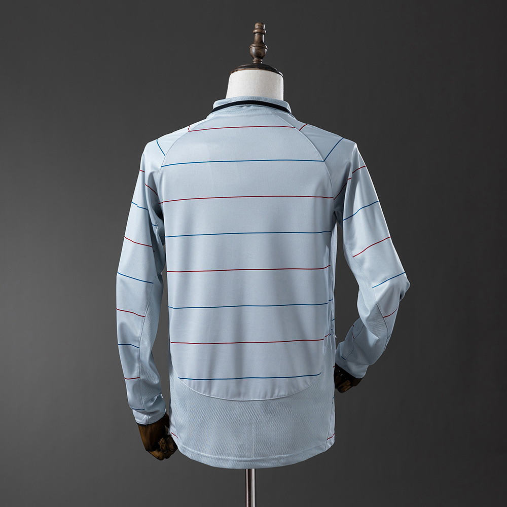 Barcelona 2003/04 Away Retro Long Sleeve Jersey – Vintage Replica Football Soccer Shirt – Size S–XXL