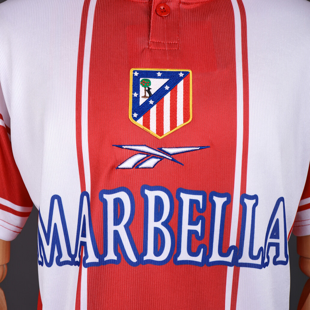 Atletico Madrid 1999/00 Home Retro Jersey – Vintage Replica Football Soccer Shirt – Size S–XXL