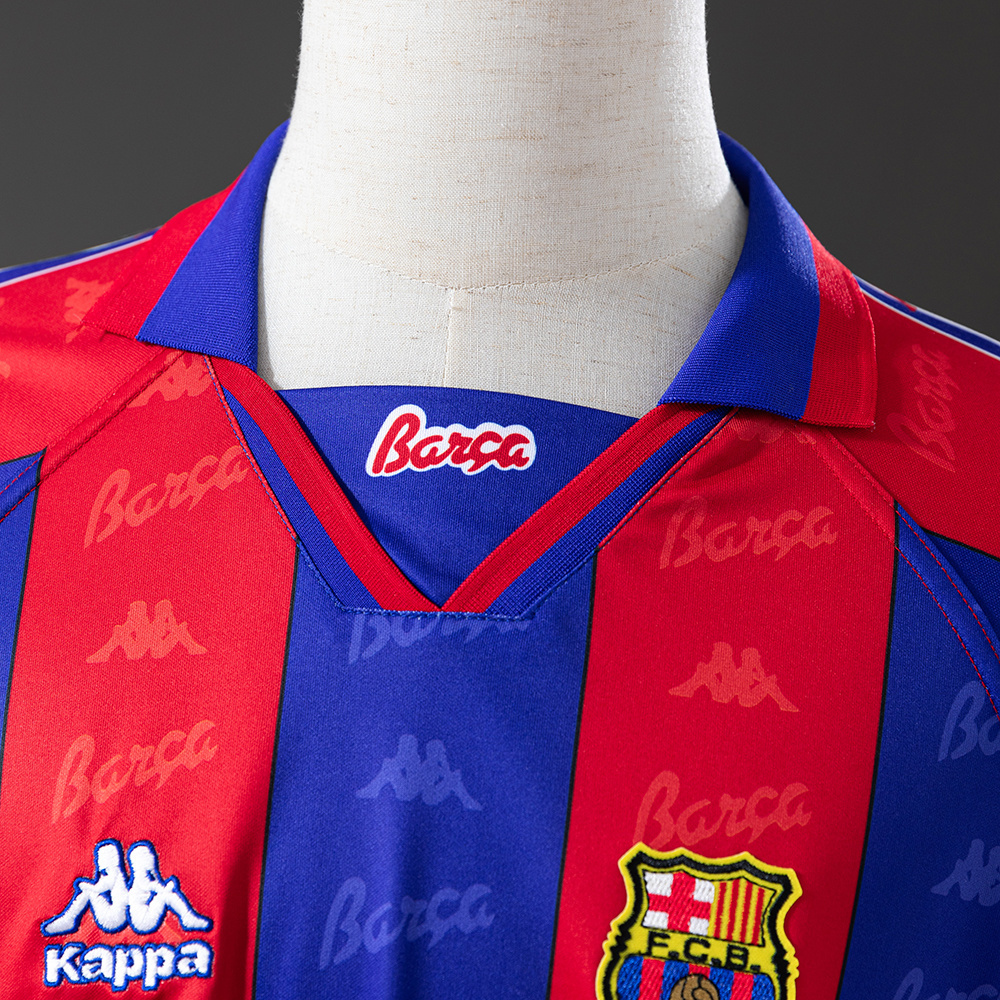 Barcelona 1995/97 Home Long Sleeve Retro Jersey – Vintage Replica Football Soccer Shirt – Size S–XXL