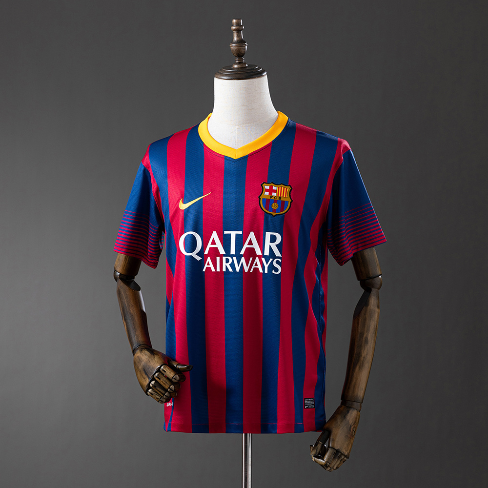 Barcelona 2013/14 Home Retro Jersey – Vintage Replica Football Soccer Shirt – Size S–XXL