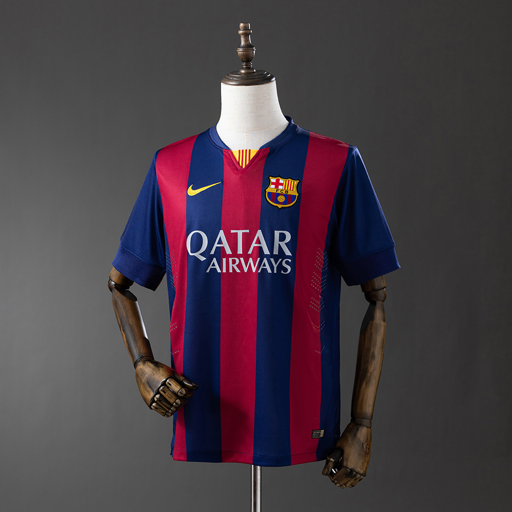 Barcelona 2014/15 Home Retro Jersey – Vintage Replica Football Soccer Shirt – Size S–XXL