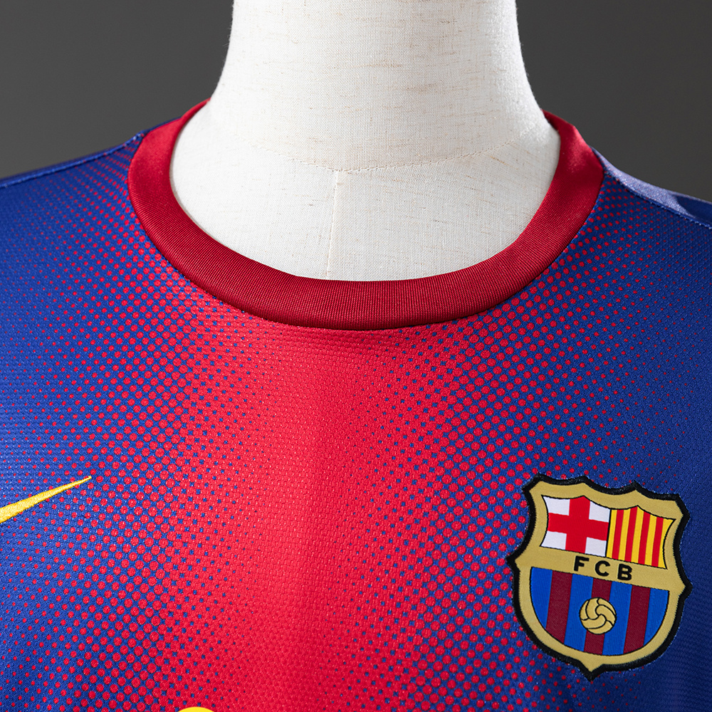 Barcelona 2012/13 Home Long Sleeve Retro Jersey – Vintage Replica Football Soccer Shirt – Size S–XXL