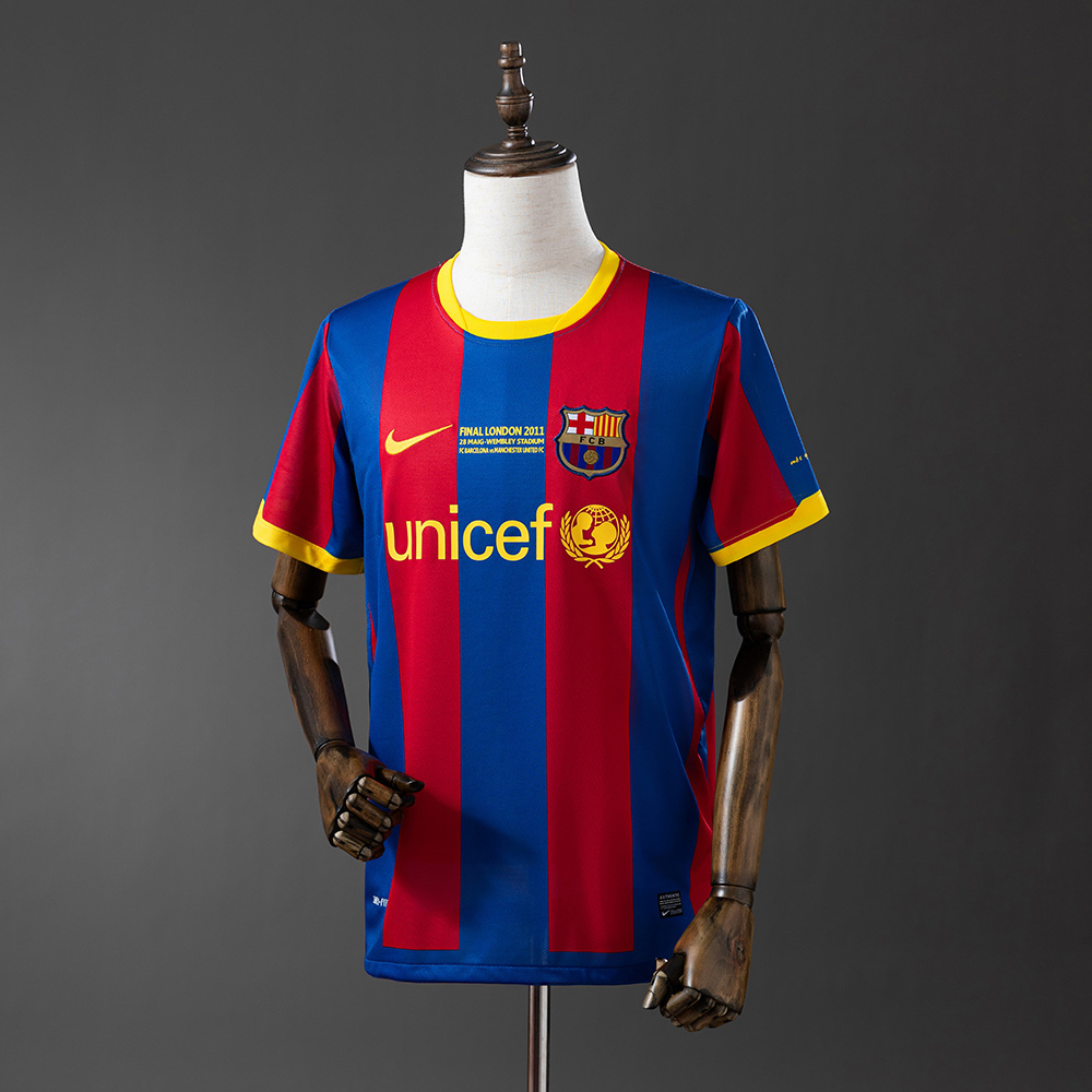 Barcelona 2010/11 Home Retro Jersey – Vintage Replica Football Soccer Shirt – Size S–4XL
