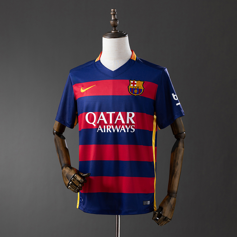 Barcelona 2015/16 Home Retro Jersey – Vintage Replica Football Soccer Shirt – Size S–XXL