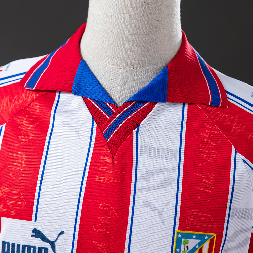 Atletico Madrid 1996/97 Home Retro Jersey – Vintage Replica Football Soccer Shirt – Size S–XXL