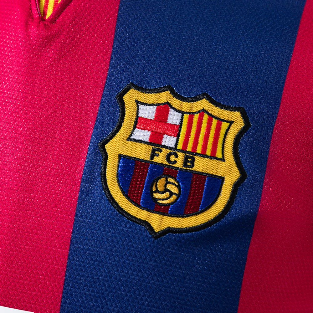 Barcelona 2014/15 Home Long Sleeve Retro Jersey – Vintage Replica Football Soccer Shirt – Size S–XXL