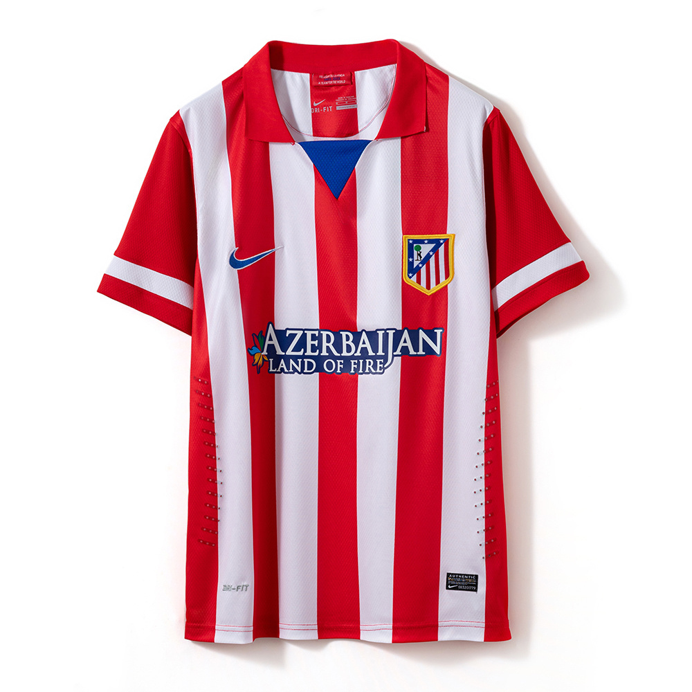 Atletico Madrid 2013/14 Home Retro Jersey – Vintage Replica Football Soccer Shirt – Size S–2XL