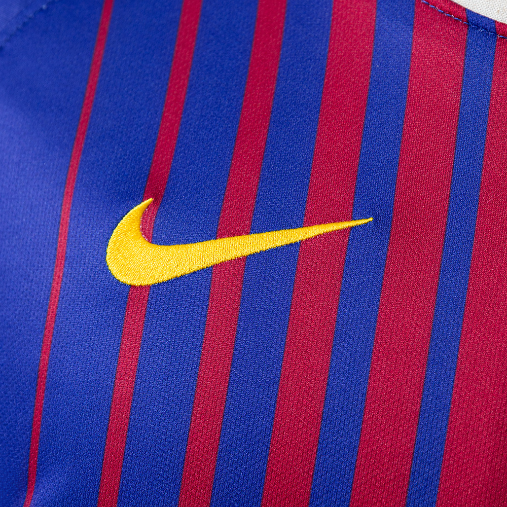 Barcelona 2017/18 Home Long Sleeve Retro Jersey – Vintage Replica Football Soccer Shirt – Size S–XXL