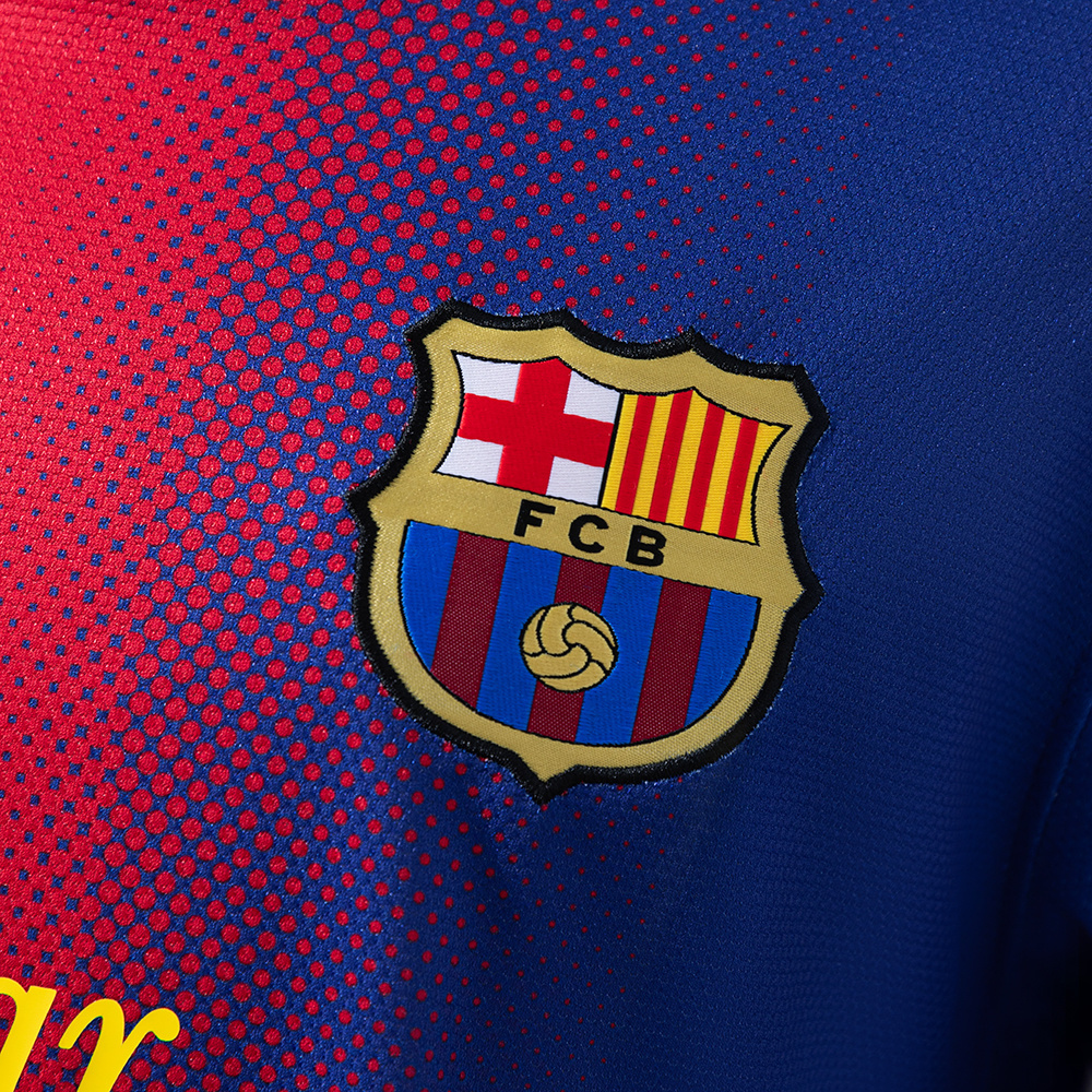 Barcelona 2012/13 Home Long Sleeve Retro Jersey – Vintage Replica Football Soccer Shirt – Size S–XXL