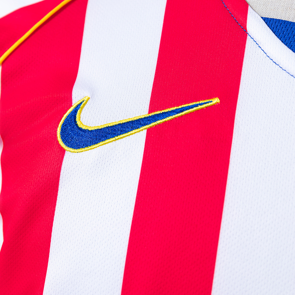 Atletico Madrid 2004/05 Home Long Sleeve Retro Jersey – Vintage Replica Football Soccer Shirt – Size S–XXL