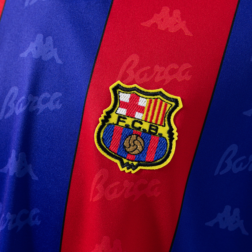 Barcelona 1995/97 Home Long Sleeve Retro Jersey – Vintage Replica Football Soccer Shirt – Size S–XXL