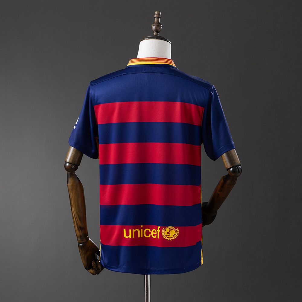 Barcelona 2015/16 Home Retro Jersey – Vintage Replica Football Soccer Shirt – Size S–XXL