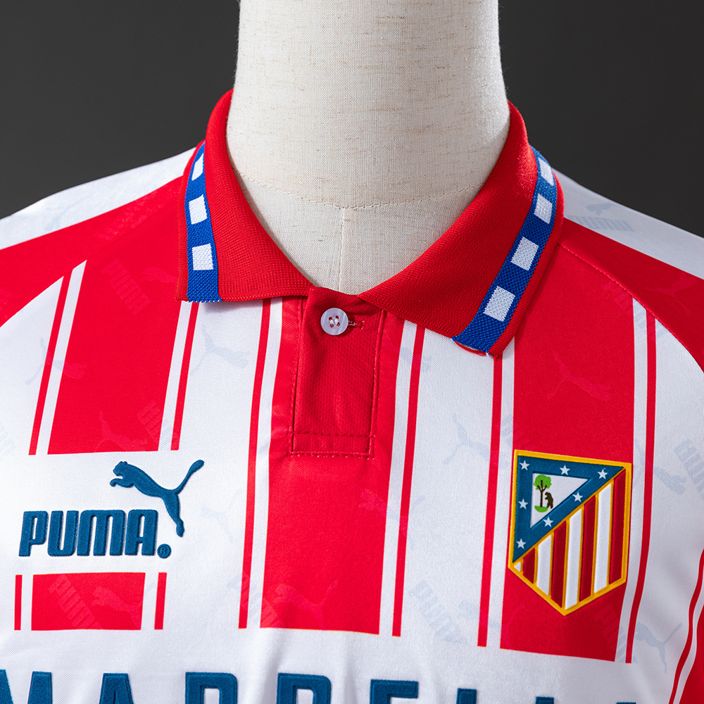 Atletico Madrid 1994/95 Home Retro Jersey – Vintage Replica Football Soccer Shirt – Size S–XXL