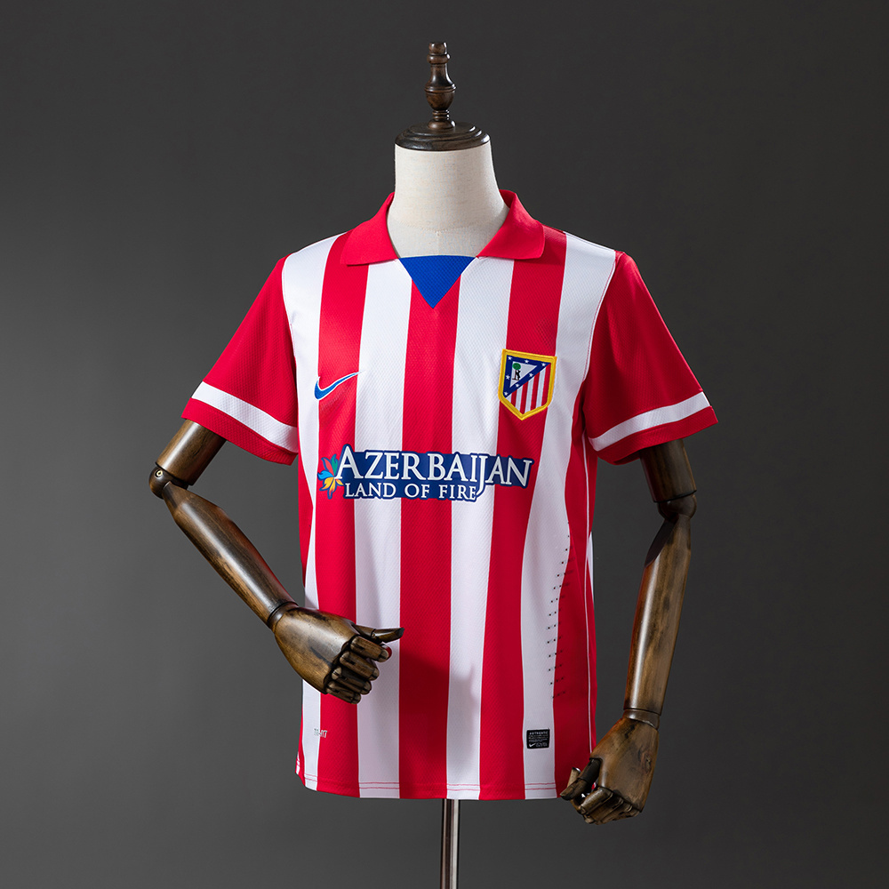 Atletico Madrid 2013/14 Home Retro Jersey – Vintage Replica Football Soccer Shirt – Size S–XXL