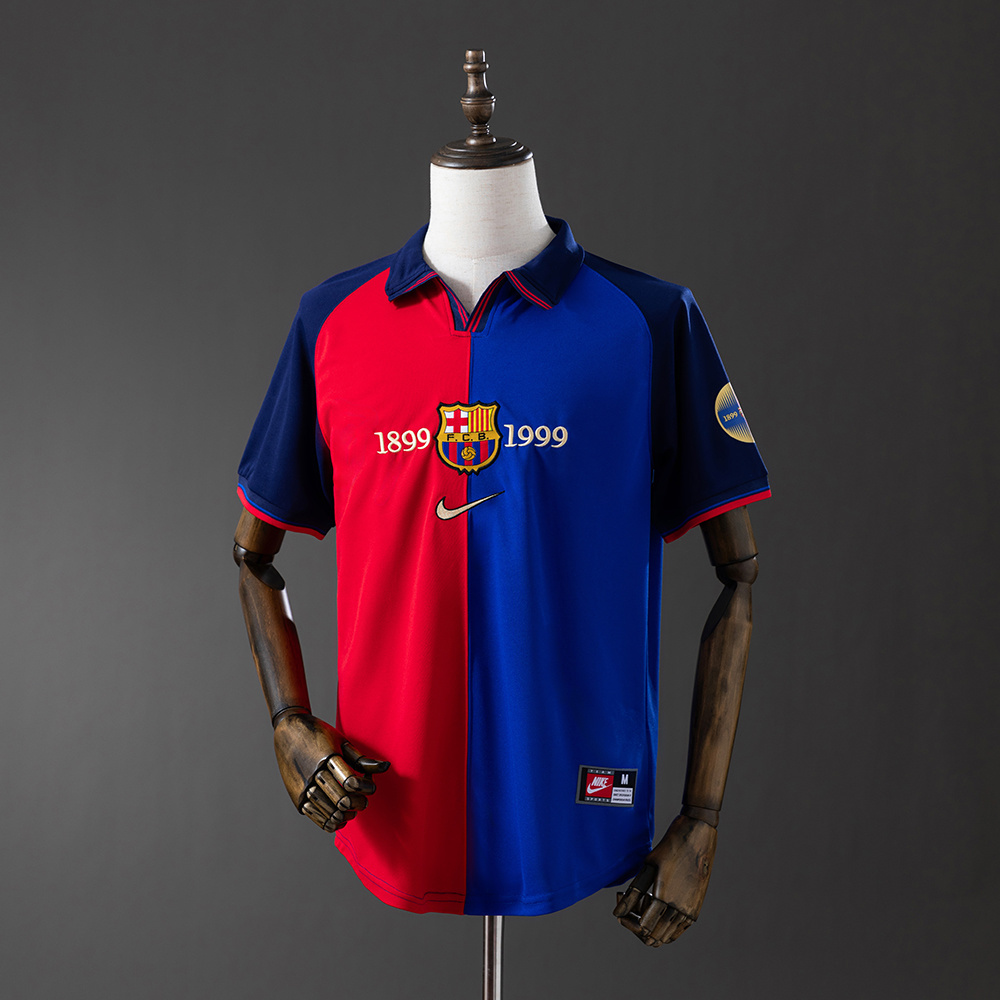 Barcelona 1999/00 Home Retro Jersey – Vintage Replica Football Soccer Shirt – Size S–XXL