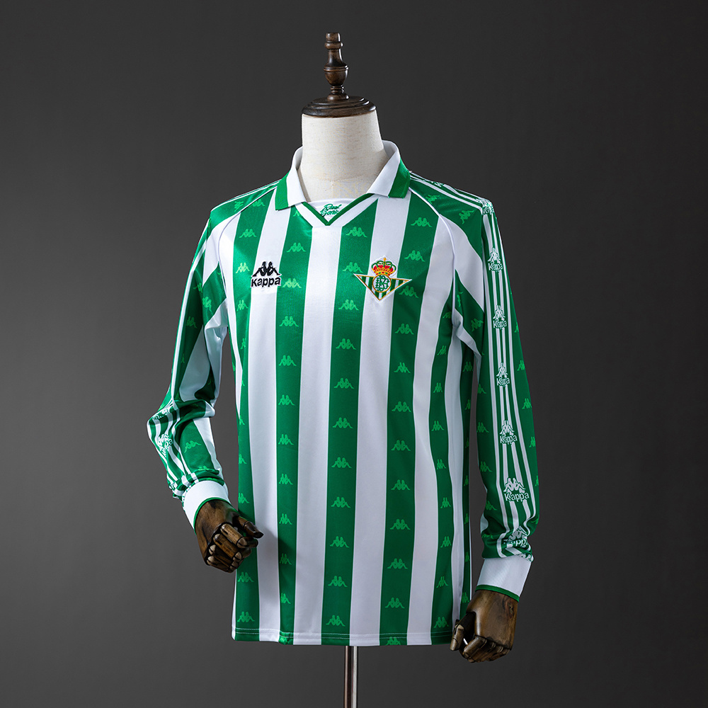 Real Betis 1995/97 Home Long Sleeve Vintage Jersey – Replica Football Soccer Shirt – Size S–XXL