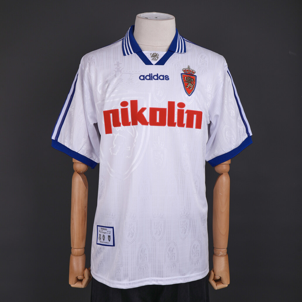 Retro Real Zaragoza 1997/98 Home Jersey – Vintage Replica Football Soccer Shirt – Size S–XXL
