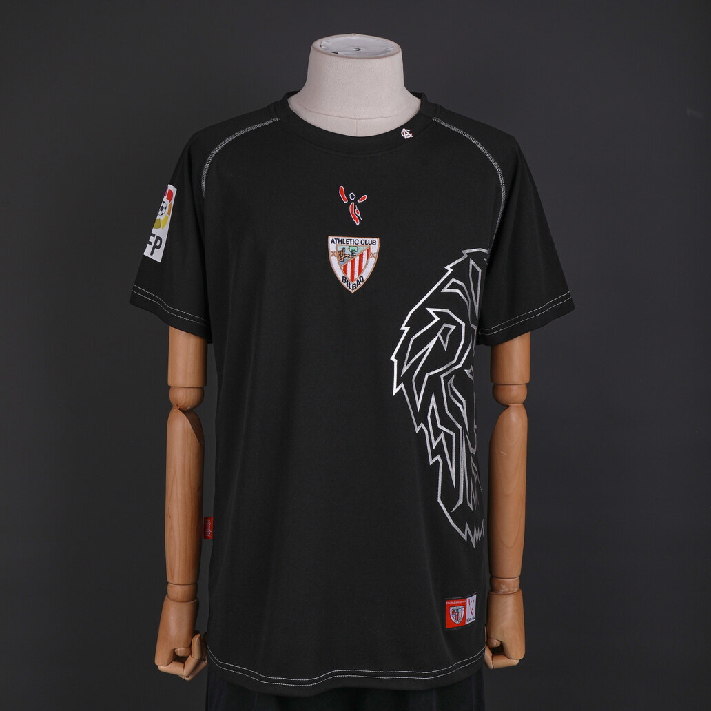 Athletic Club Bilbao 2005/08 Black Retro Jersey – Vintage Replica Football Soccer Shirt – Size S–XXL