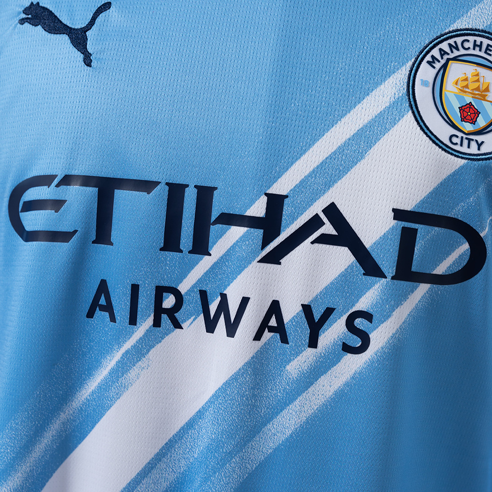 Manchester City 25/26 Home Long Sleeve Jersey – Replica Football Soccer Shirt – Size S–4XL