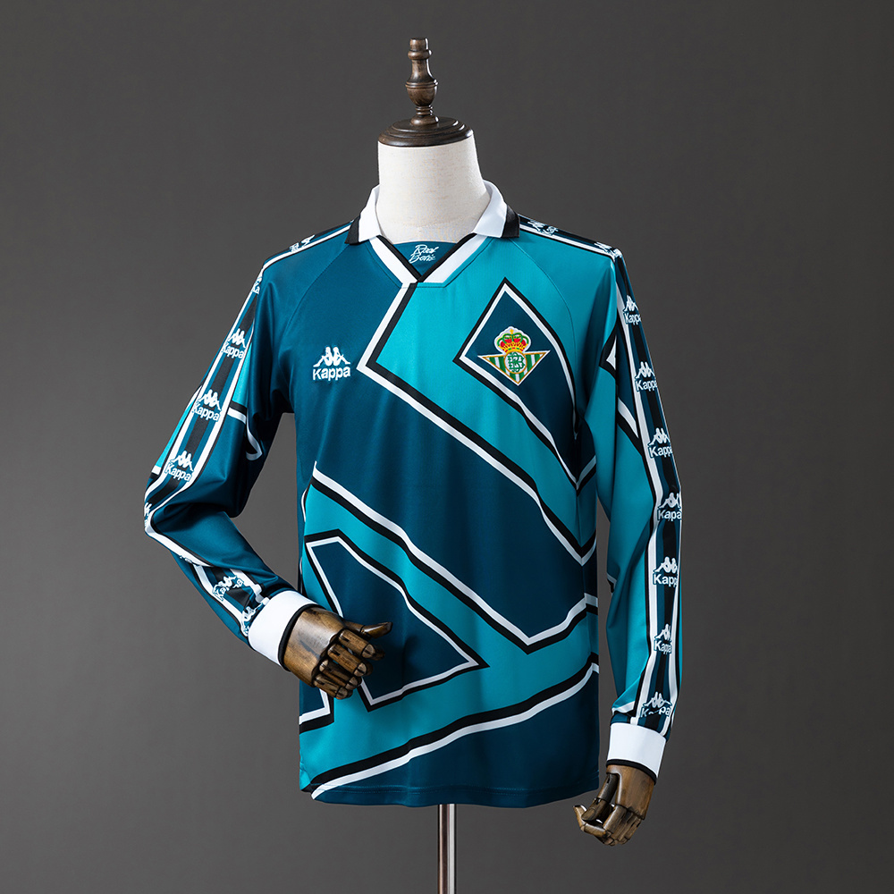 Real Betis 1995/97 Away Long Sleeve Retro Jersey – Vintage Replica Football Soccer Shirt – Size S–XXL