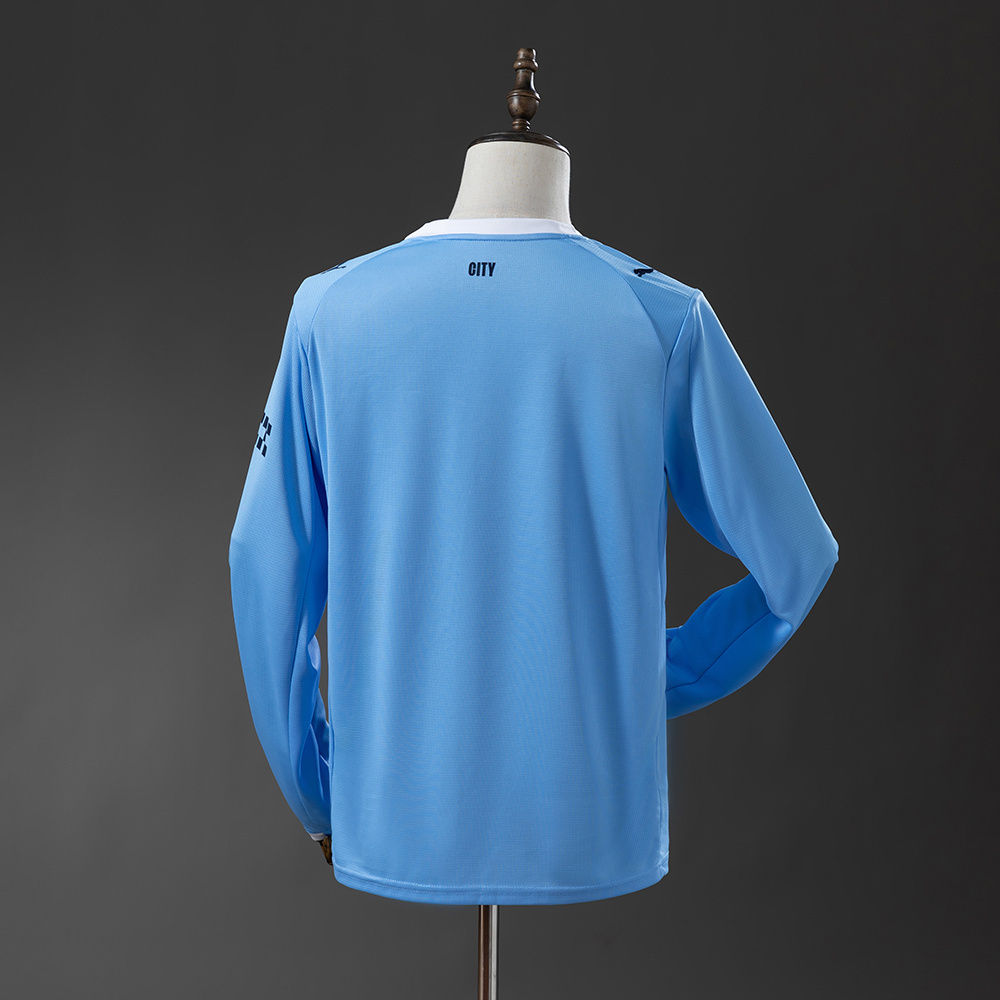 Manchester City 25/26 Home Long Sleeve Jersey – Replica Football Soccer Shirt – Size S–4XL