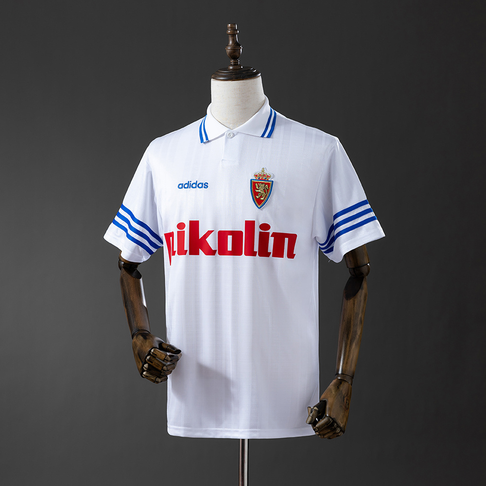 Retro Real Zaragoza 1995/96 Home Jersey – Vintage Replica Football Soccer Shirt – Size S–4XL