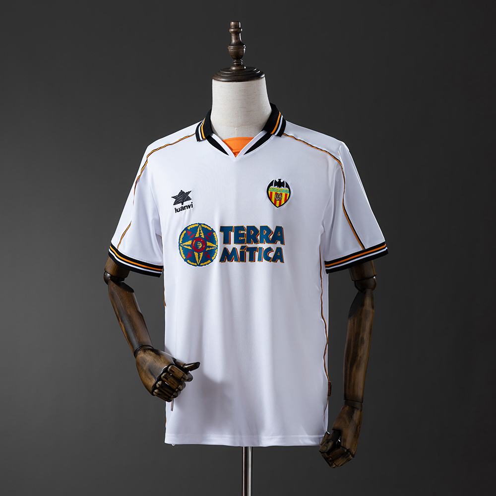 Valencia 1999/00 Home Retro Jersey – Vintage Replica Football Soccer Shirt – Size S–XXL