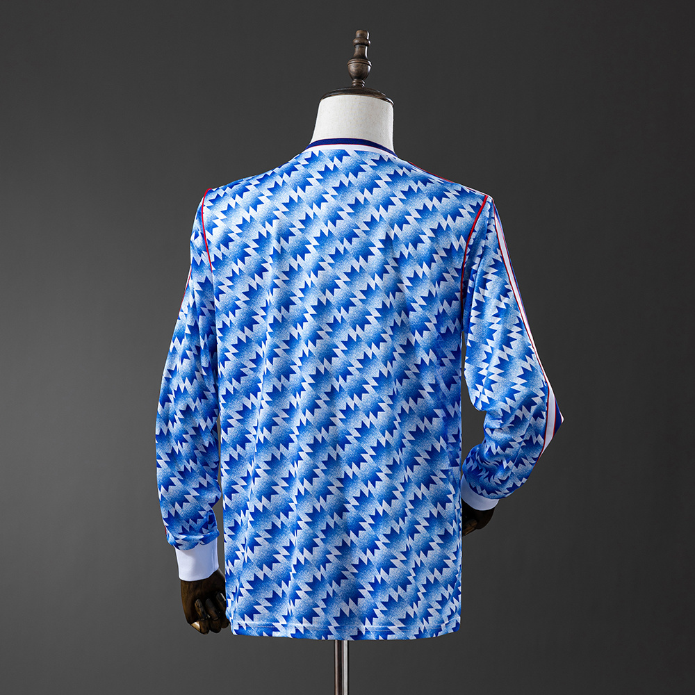 Manchester United 1990/92 Away Long Sleeve Retro Jersey – Classic Replica Football Soccer Shirt – Size S–XXL