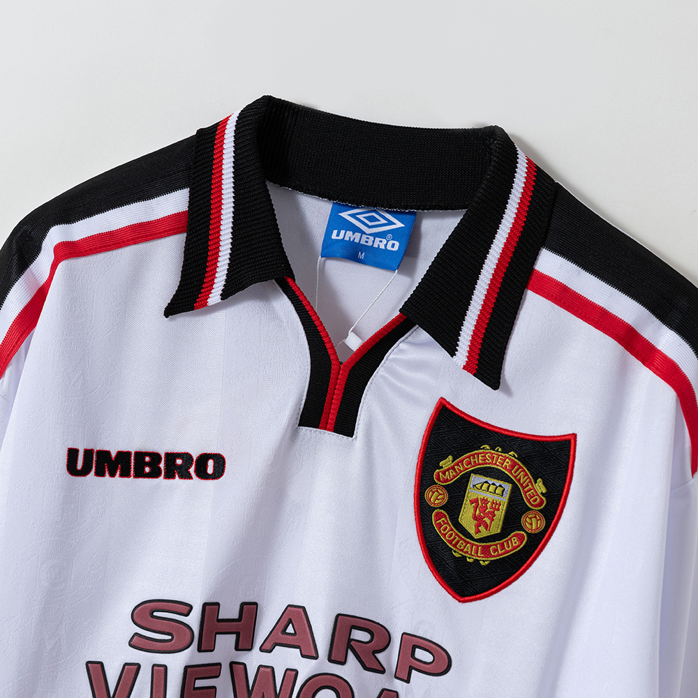 Manchester United 1998/99 Away Long Sleeve Retro Jersey – Classic Replica Football Soccer Shirt – Size S–XXL