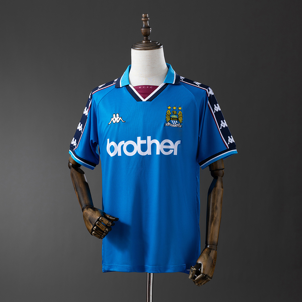 Manchester City 1997/98 Home Retro Jersey – Classic Replica Football Soccer Shirt – Size S–XXL