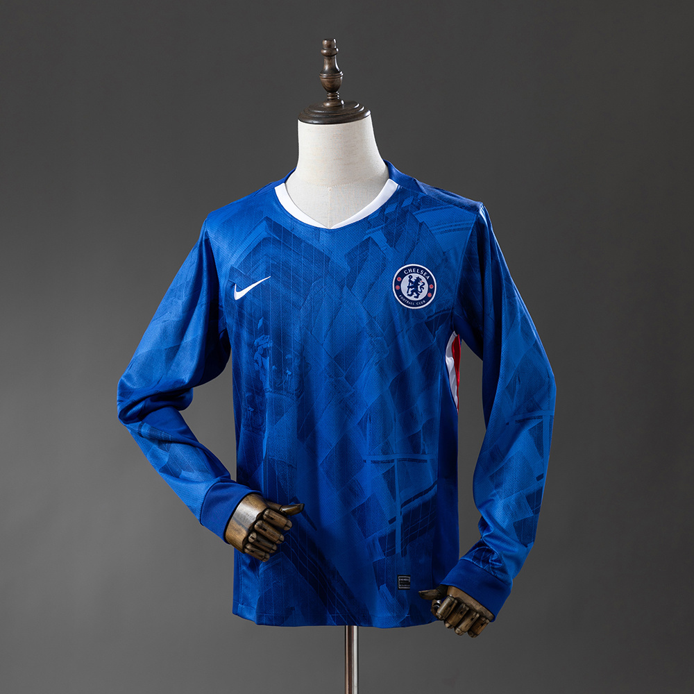 Chelsea 25/26 Home Long Sleeve Jersey – Replica Football Soccer Shirt – Size S–4XL
