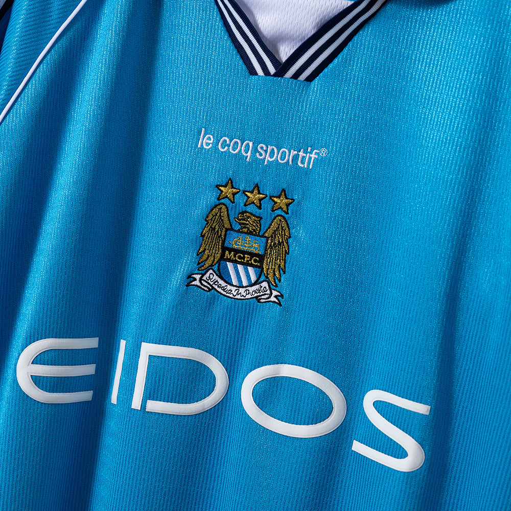 Manchester City 1999/01 Home Retro Jersey – Classic Replica Football Soccer Shirt – Size S–XXL