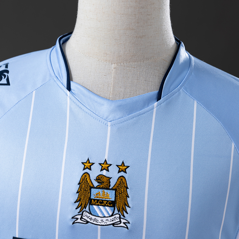 Manchester City 2007/08 Home Retro Jersey – Classic Replica Football Soccer Shirt – Size S–XXL