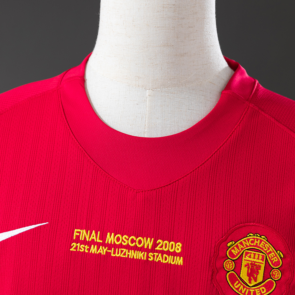 Manchester United 2007/08 Home Champions League Edition (League Edition Optional) Long Sleeve Retro Jersey – Classic Replica Football Soccer Shirt – Size S–XXL