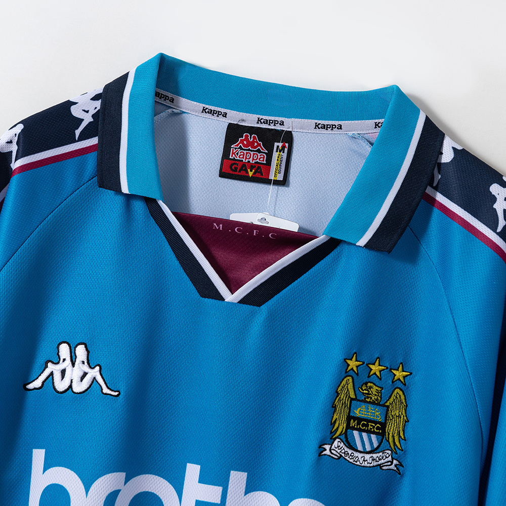 Manchester City 1997/98 Home Retro Jersey – Classic Replica Football Soccer Shirt – Size S–XXL
