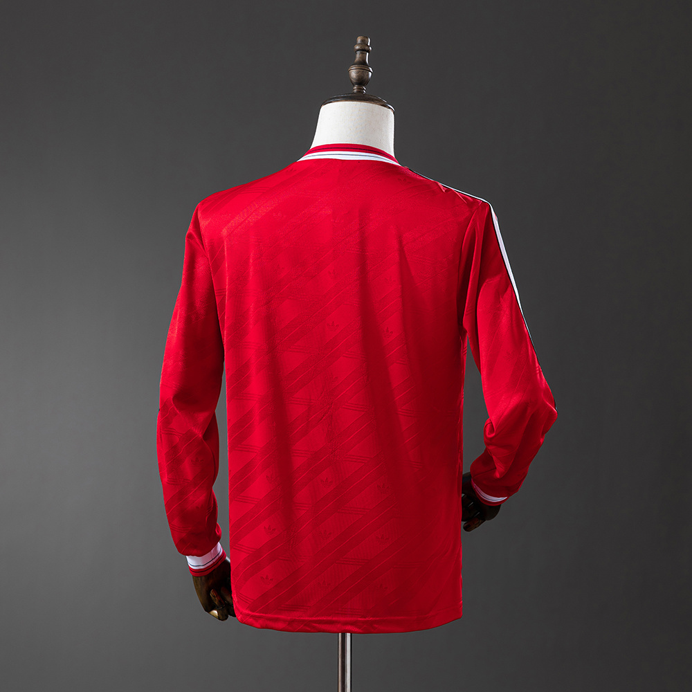 Manchester United 1986/88 Home Long Sleeve Retro Jersey – Classic Replica Football Soccer Shirt – Size S–XXL