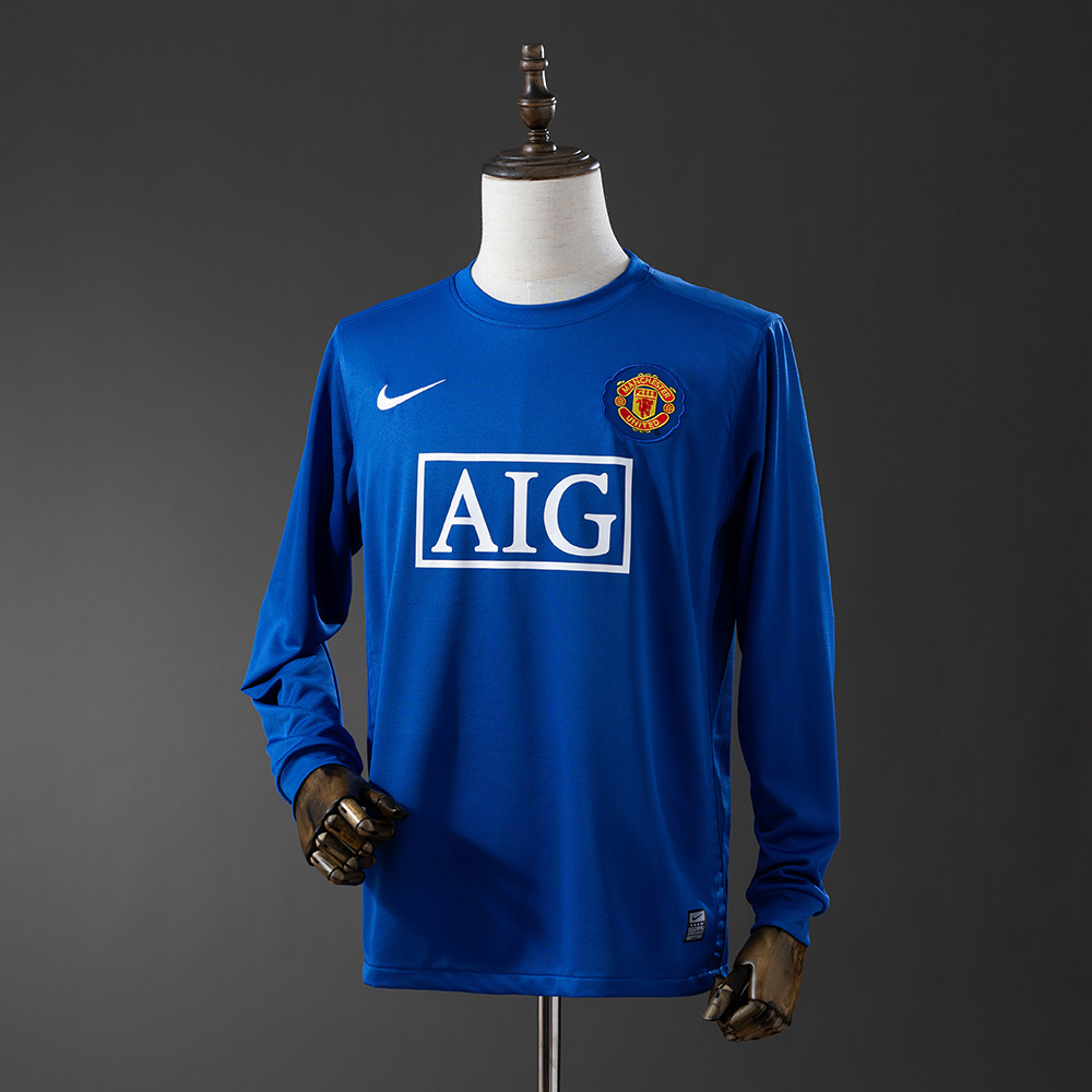 Manchester United 2008/09 Second Away Long Sleeve Retro Jersey – Classic Replica Football Soccer Shirt – Size S–XXL