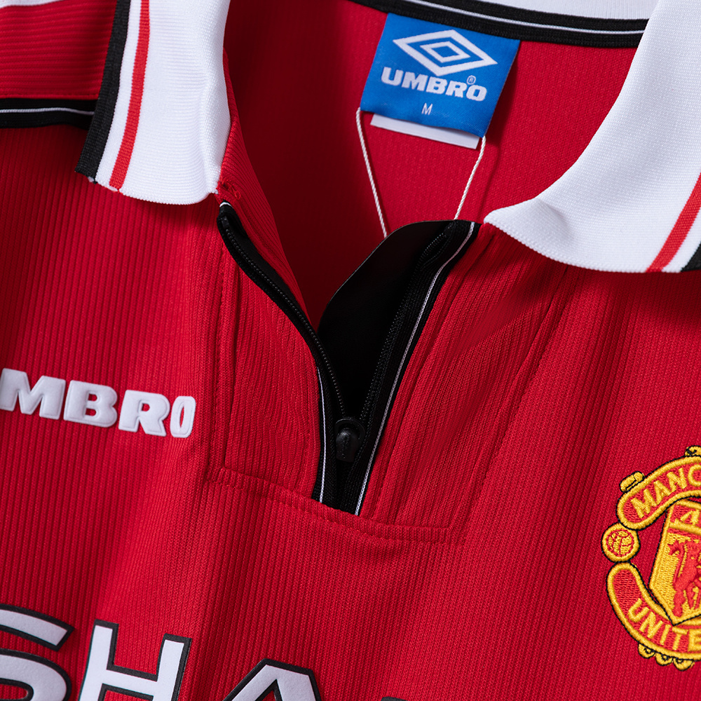 Manchester United 1998/99 Home Long Sleeve Retro Jersey – Classic Replica Football Soccer Shirt – Size S–XXL