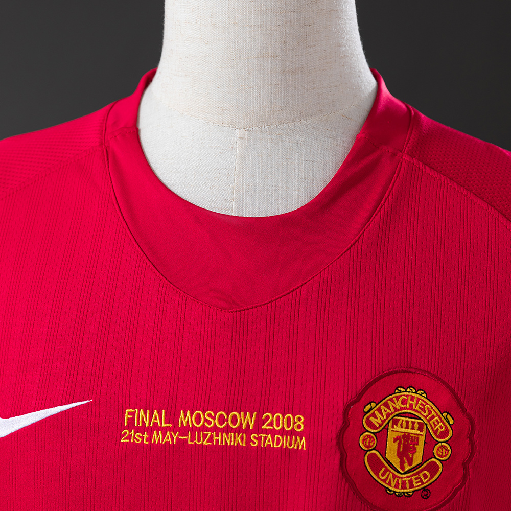Manchester United 2007/08 Home Champions League Edition (League Edition Optional) Retro Jersey – Classic Replica Football Soccer Shirt – Size S–XXL