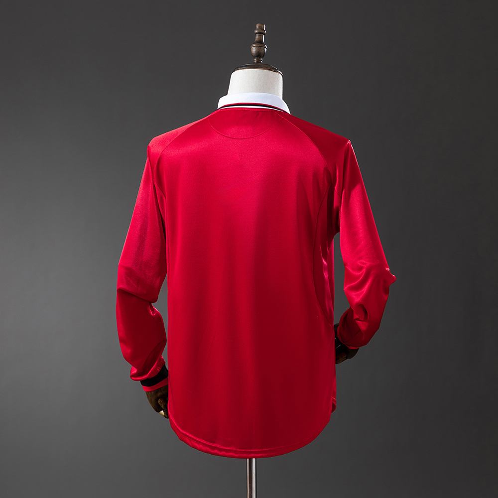 Manchester United 1999/00 Home Long Sleeve Retro Jersey – Classic Replica Football Soccer Shirt – Size S–XXL