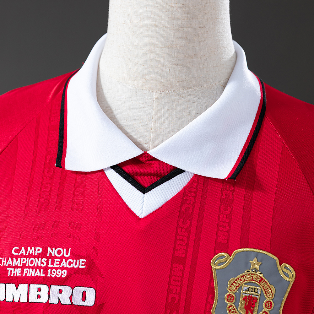 Manchester United 1999/00 Home Long Sleeve Retro Jersey – Classic Replica Football Soccer Shirt – Size S–XXL