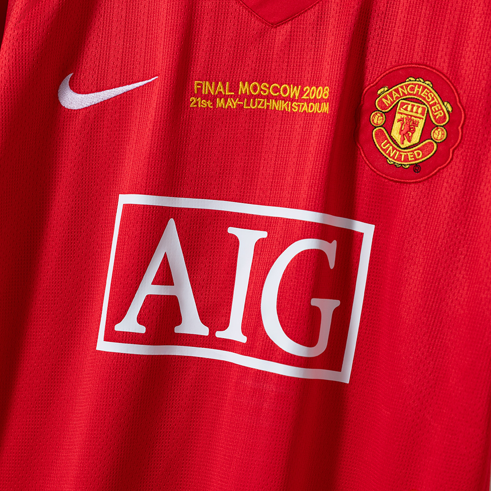 Manchester United 2007/08 Home Champions League Edition (League Edition Optional) Retro Jersey – Classic Replica Football Soccer Shirt – Size S–XXL