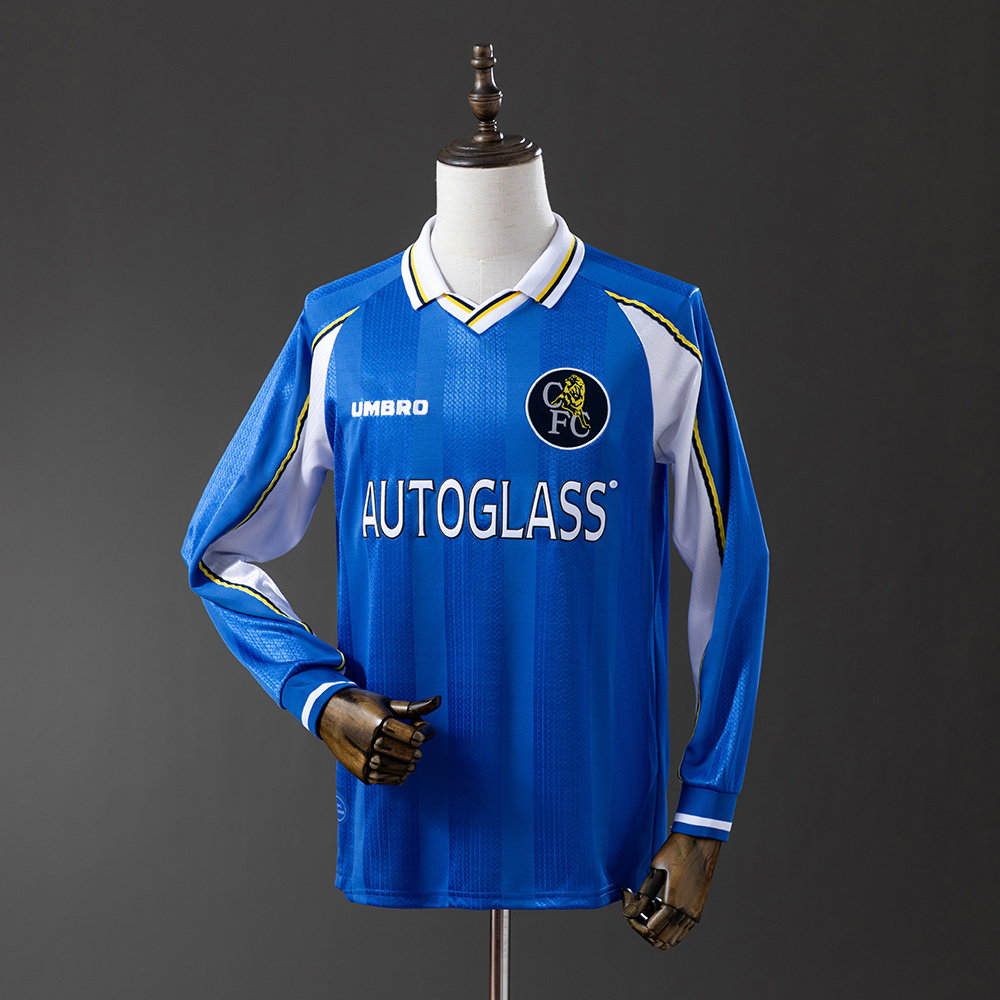 Chelsea 1997/99 Home Long Sleeve Retro Jersey – Classic Replica Football Soccer Shirt – Size S–XXL